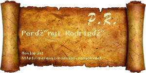 Perényi Rodrigó névjegykártya